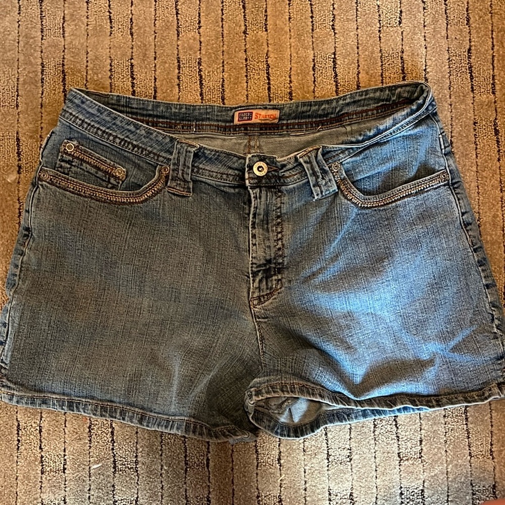 Vintage faded glory stretch high rise jean shorts